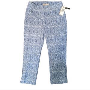 NWT Philosophy Republic Bengaline Blue Paisley Cropped Pants Size XSmall